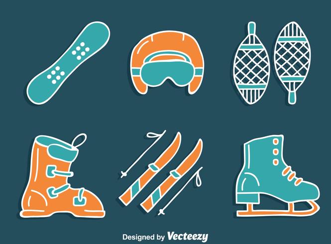 Hand Drawn Winter Equipment Vector