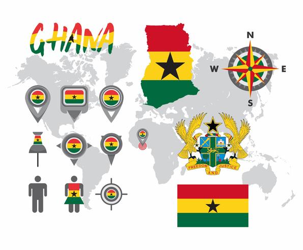 Paquete de vectores de Ghana Map