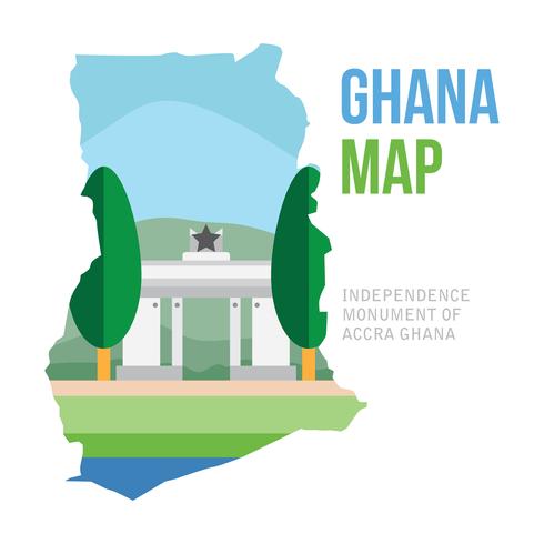 Mapa de Ghana vector