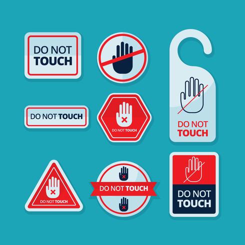 Free Do Not Touch Sticker Label Vector