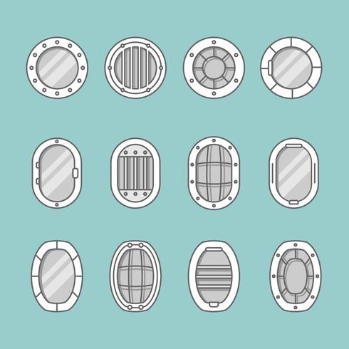 Ship Window Icons vector