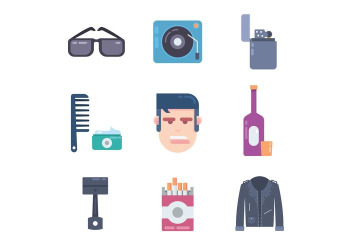 Greaser Fashion Icons vector