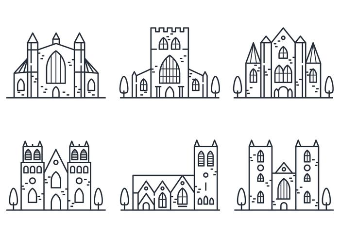 Abbey Linear Icon vector