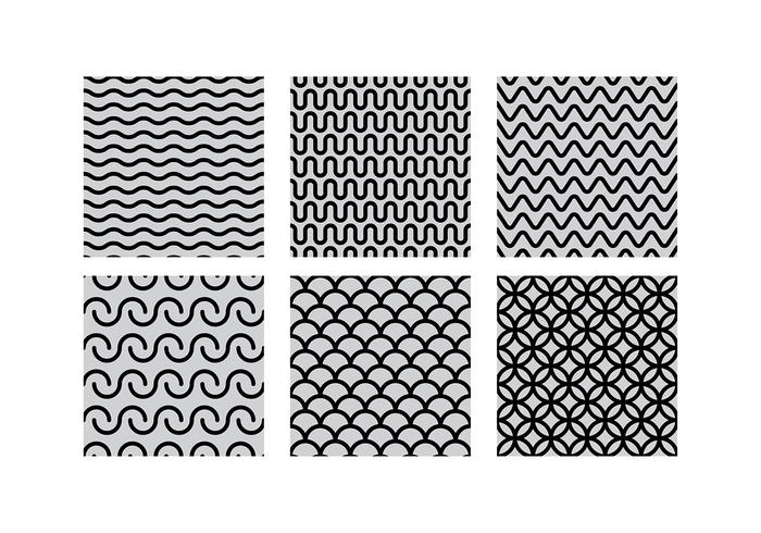 Squiggle Seamles Pattern Set Free Vector