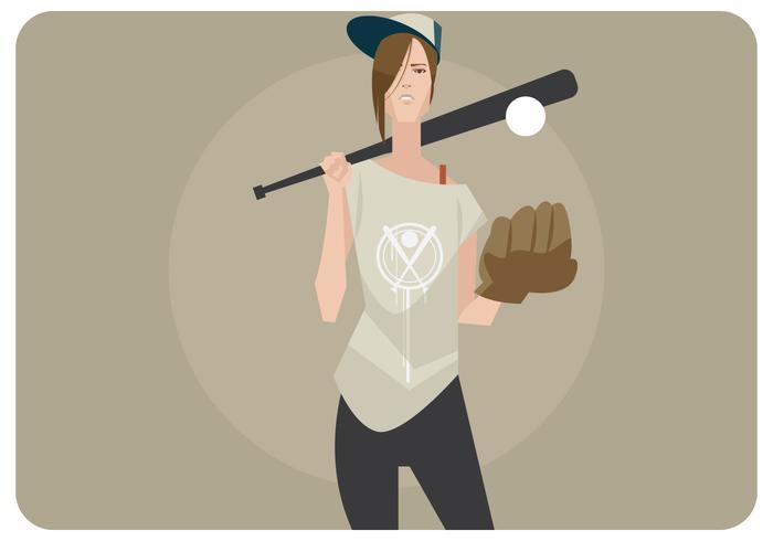 Softball Girl Vector