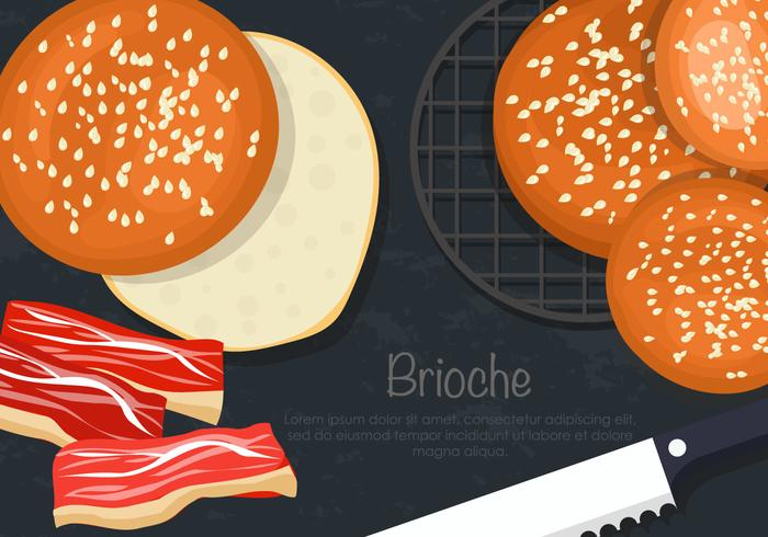 Brioche Burger Bun Vector Set