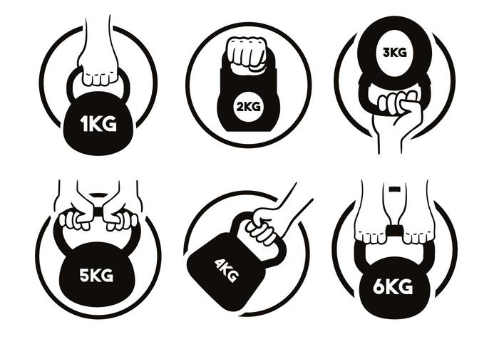 Kettle bell vector set