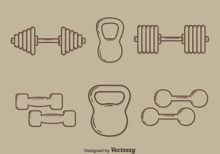 Sketch Weight Lifting Equipment Vector
