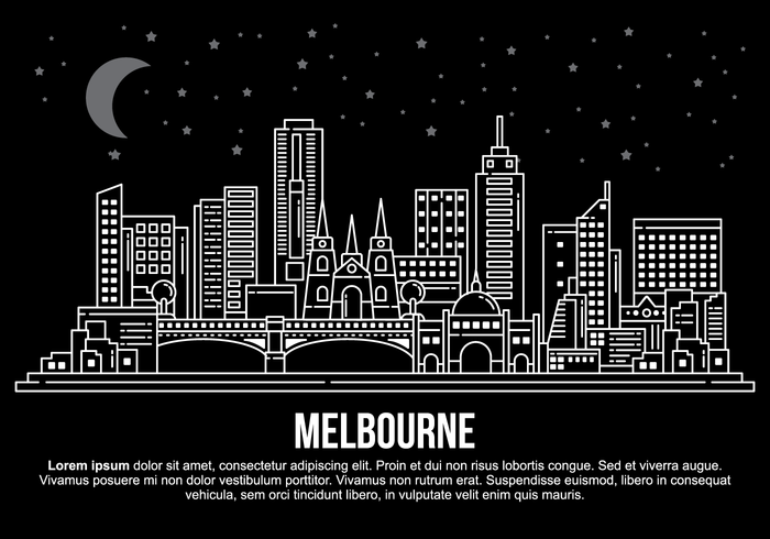 Melbourne City Vector Illustration