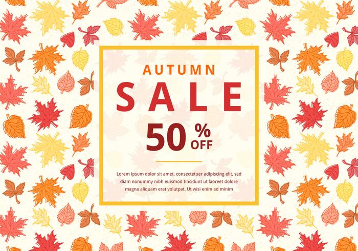 Autumn Sale Vector Background With Maple Leaves