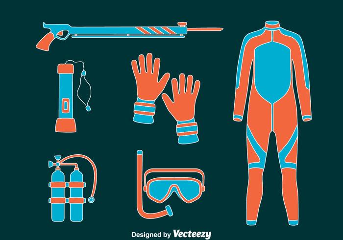 Spearfishing element Vector