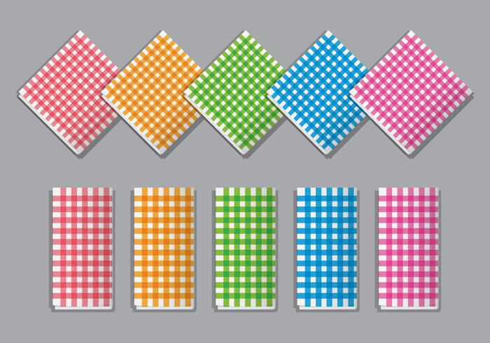 Plaid Napkin Vector Set