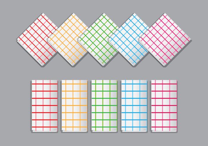 Bright Plaid Napkin Vectors