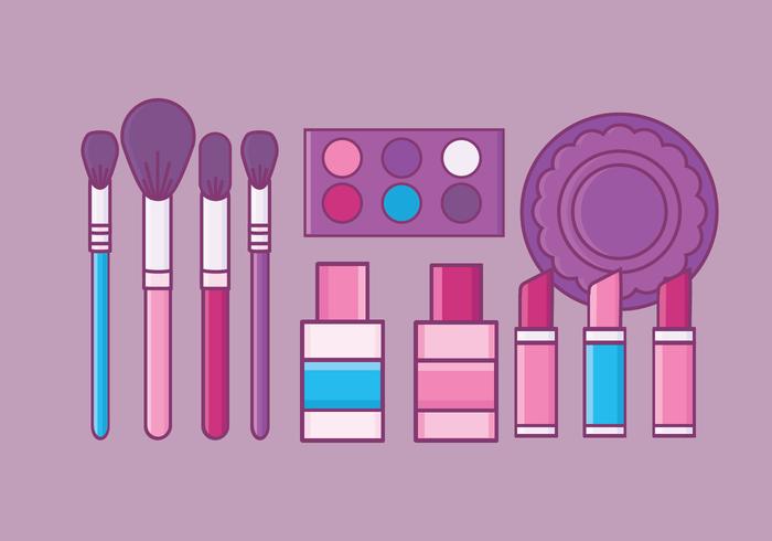 Conjunto de elementos de maquillaje de vector