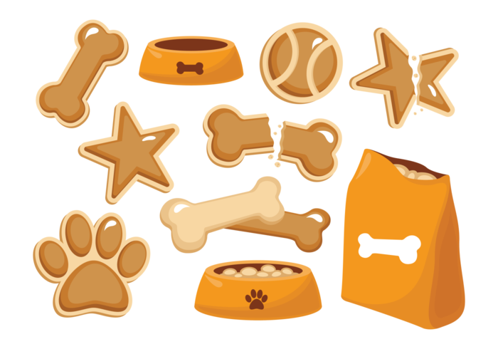 Vector de iconos de galletas de perro