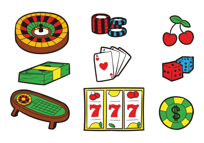 Roulette Table Icons Vector