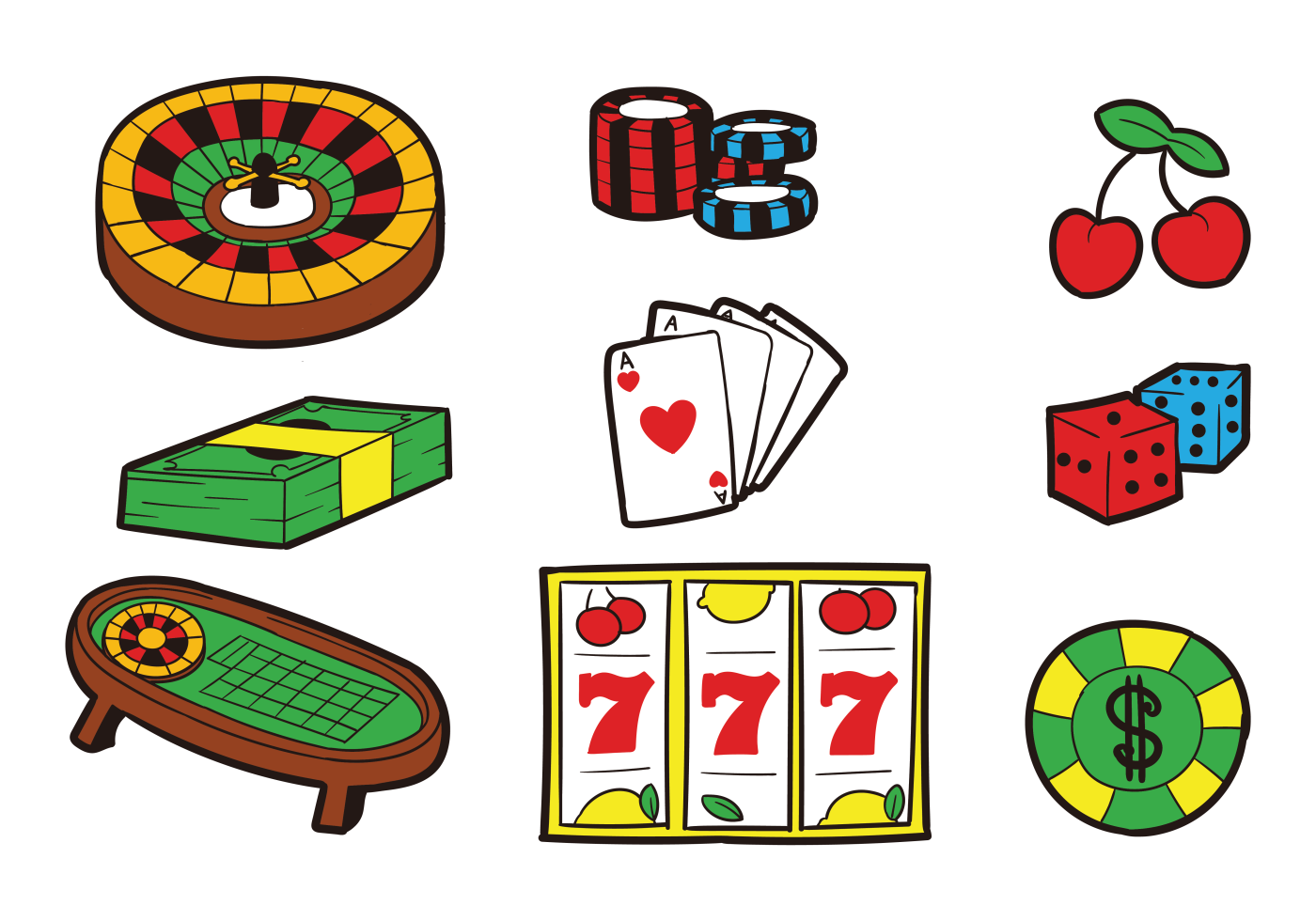 Roulette Table Icons Vector - Download Free Vectors, Clipart Graphics & Vector Art