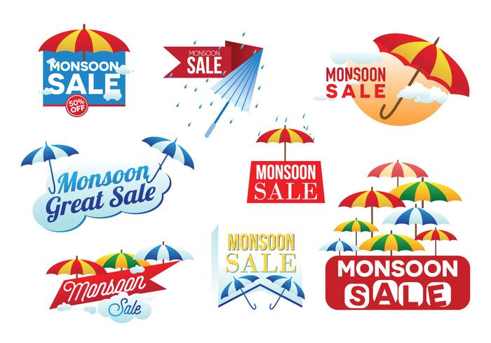 Monsoon Sale Banner Vector