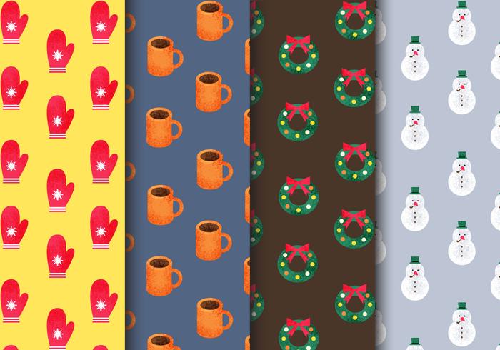 Free Seamless Christmas Patterns vector