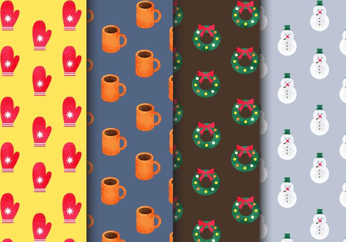 Free Seamless Christmas Patterns vector