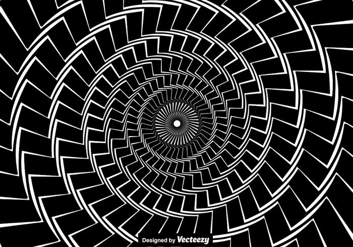 Concepto de vector para la hipnosis. Espiral negro retorcido