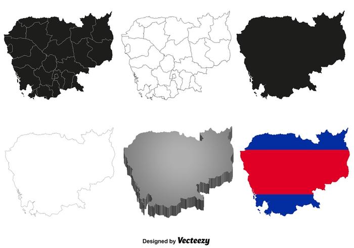 Mapa de Camboya del vector