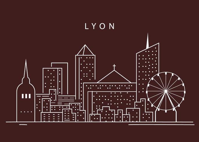 Silhouette Of Lyon City vector