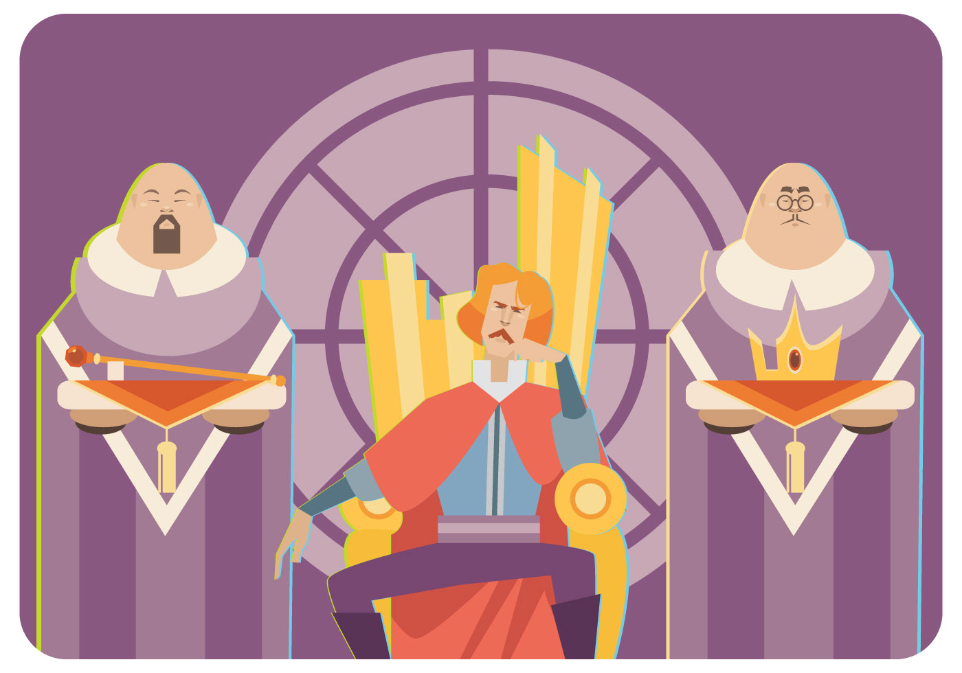 King And Servants Vector 165190 Vector Art at Vecteezy