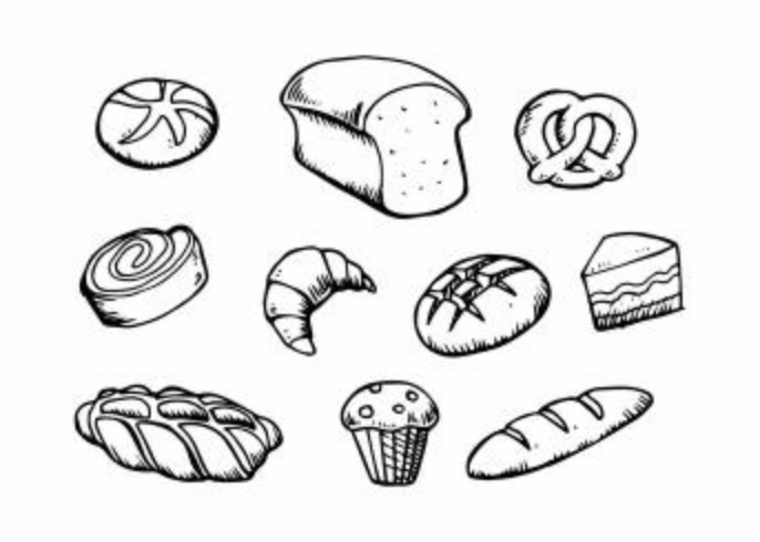 vector de icono de dibujado a mano de pastelería gratis
