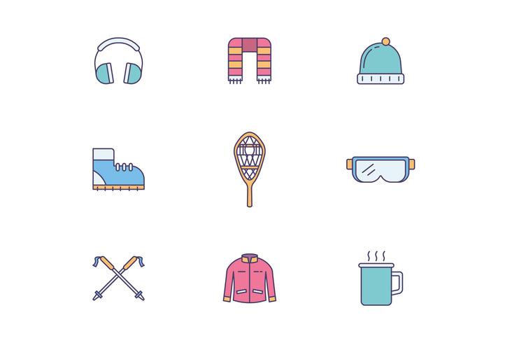 Iconos de invierno vector