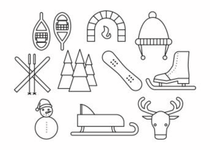 Free Winter Line Icon Vector