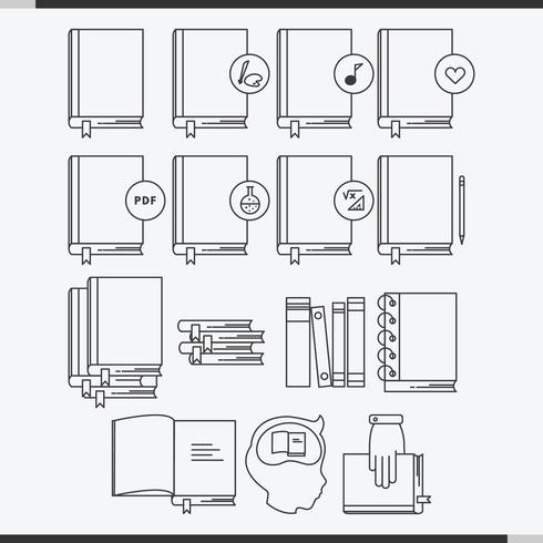 libro line icon set vector