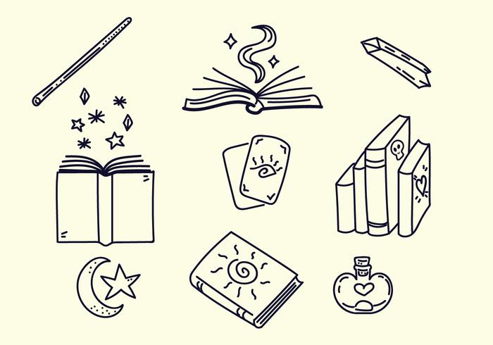 Witch Spell Books vector