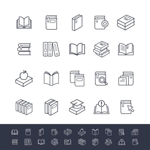Conjunto de iconos de libro vector
