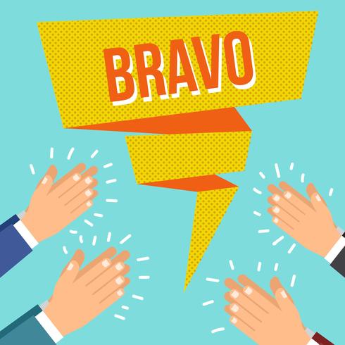 Flat Bravo Hands Vector de aplausos