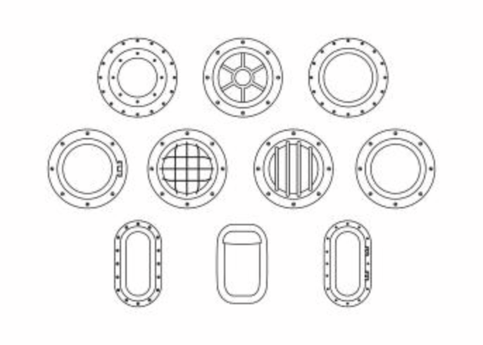 Free Porthole Collection Line Vector