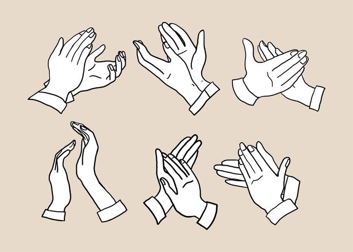 Hand Clapping Hand Drawn Vector