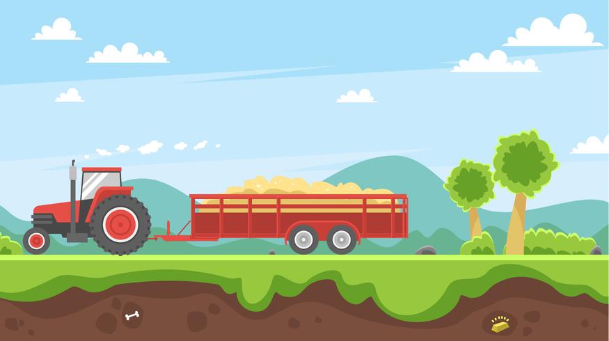 Hayride llevando paja gratis Vector