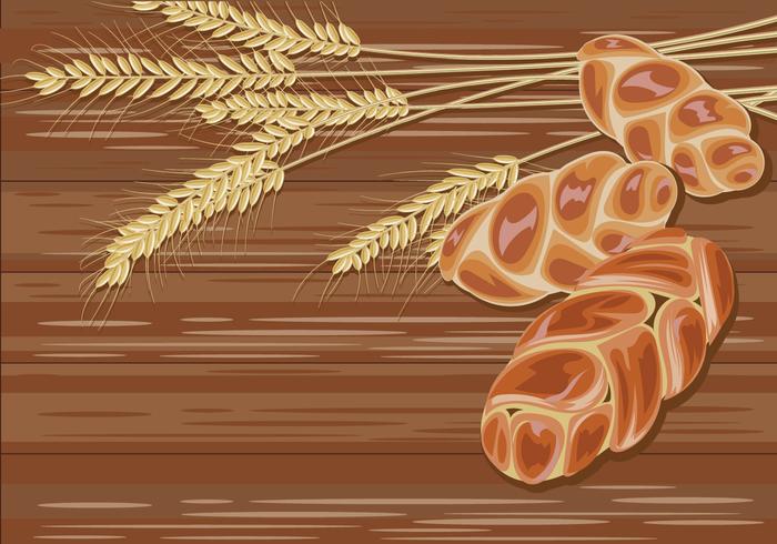 Traditional Challah Bread on Wood Background Vector 