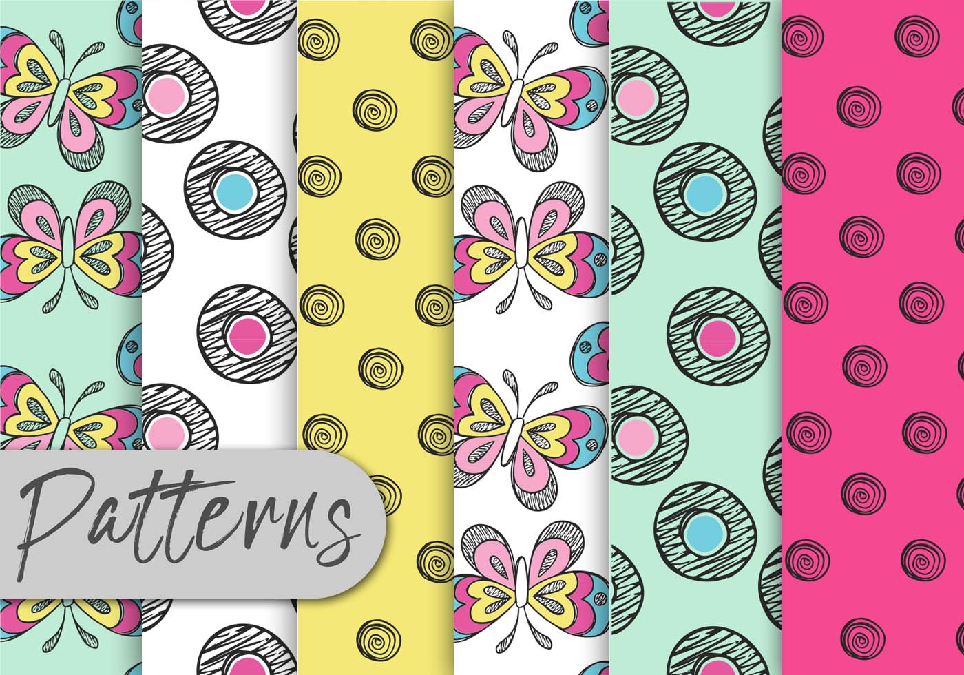 Download Colorful Doodle Pattern Set 165367 - Download Free Vectors ...