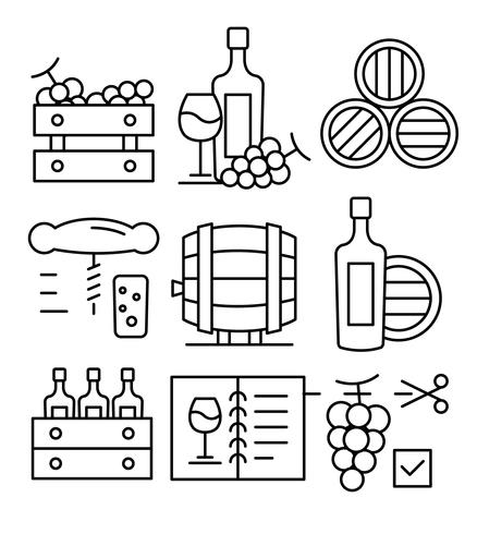 Iconos gratis sobre el vino vector