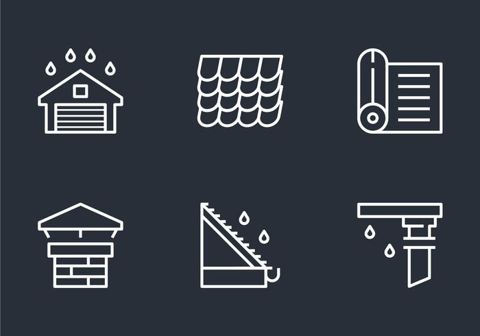 Gutter Roof Outline Icon vector