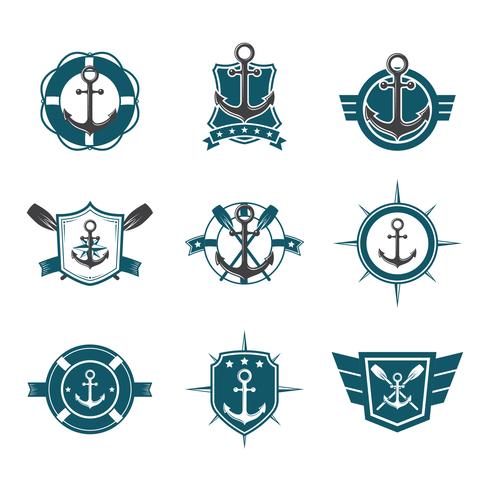 Colección de insignias de la marina de guerra Fee vector