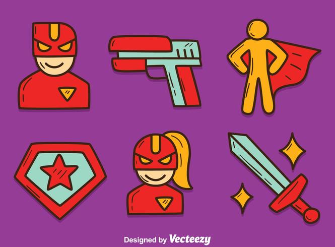 Hand Drawn Superhero Element Vector