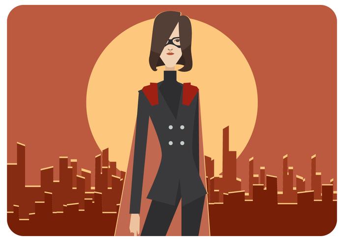 vector de mujer super empleado