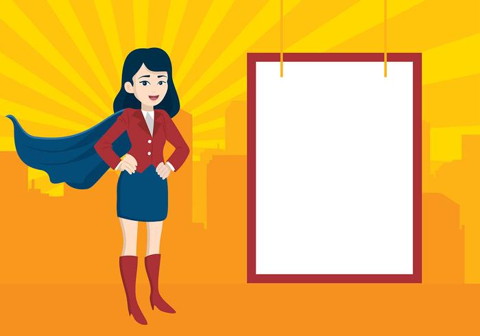 Superwoman Empleado Vector Gratis