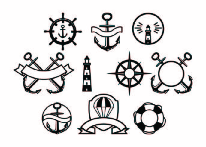 Free Nautical Badge Collection Vector