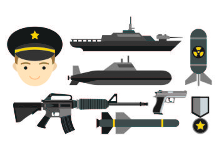 conjunto de icono de sellos de la armada vector