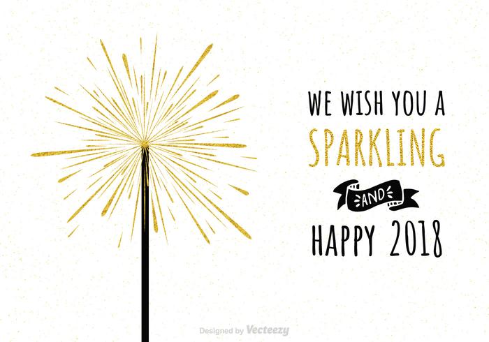 Sparkling Happy 2018 With Gold Fireworks vector