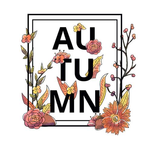 Autumn Flowers And Leaves Vector 